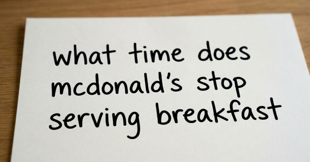 What Time Does McDonald’s Stop Serving Breakfast?
